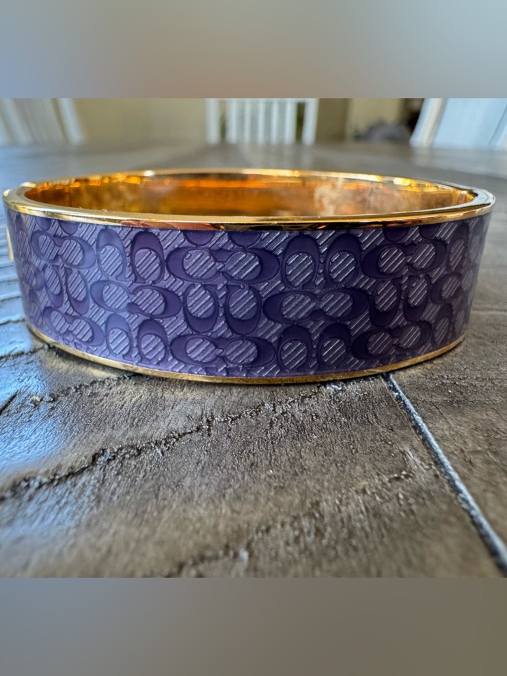 Coach Signature C Purple Bangle Bracelet